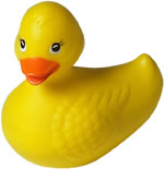 Rubber duck that is currently the Hop Studios mascot